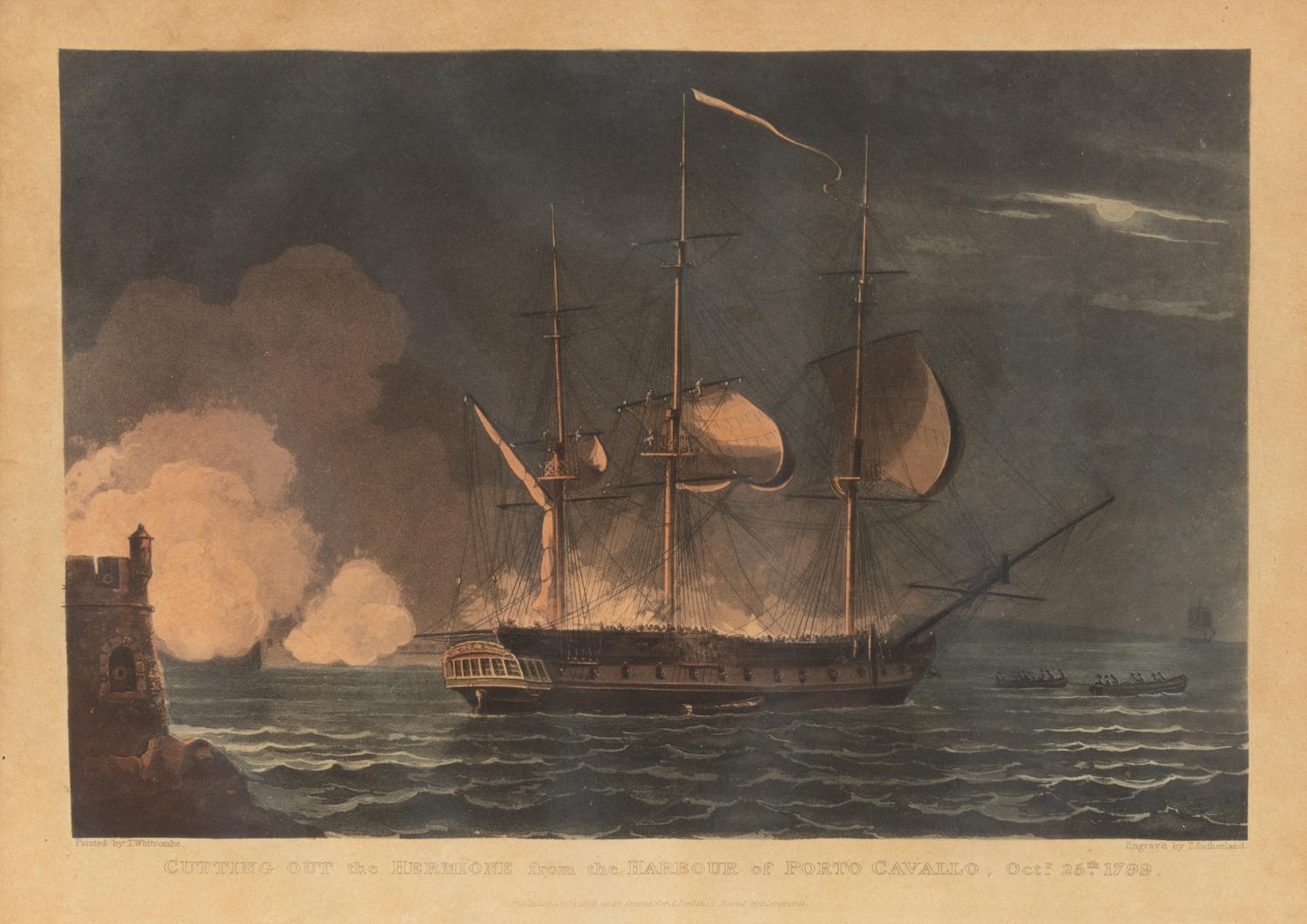 A Set of Twenty-One English Hand-Colored Maritime Engravings