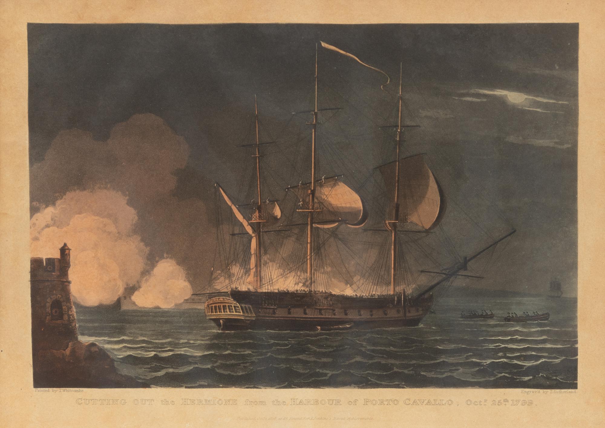 A Set of Twenty-One English Hand-Colored Maritime Engravings