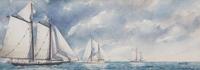 Steve Andrus, (American, 20th/21st century), Untitled (Three Sailing Ships), 1984