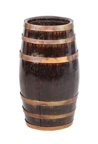 An English Brass Mounted Oak Umbrella Stand Height 24 1/2 inches. — 19TH CENTURY