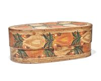 A Painted and Decorated Bentwood Bride's Box, Northern European, 19th Century