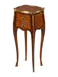 A Louis XV Style Gilt Metal Mounted Marble-Top End Table