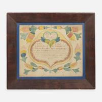 Possibly Joseph Lochbaum / Nine Hearts Artist (active 1799-1806) A Fraktur birth record for Philip Kerbach, dated "1816"