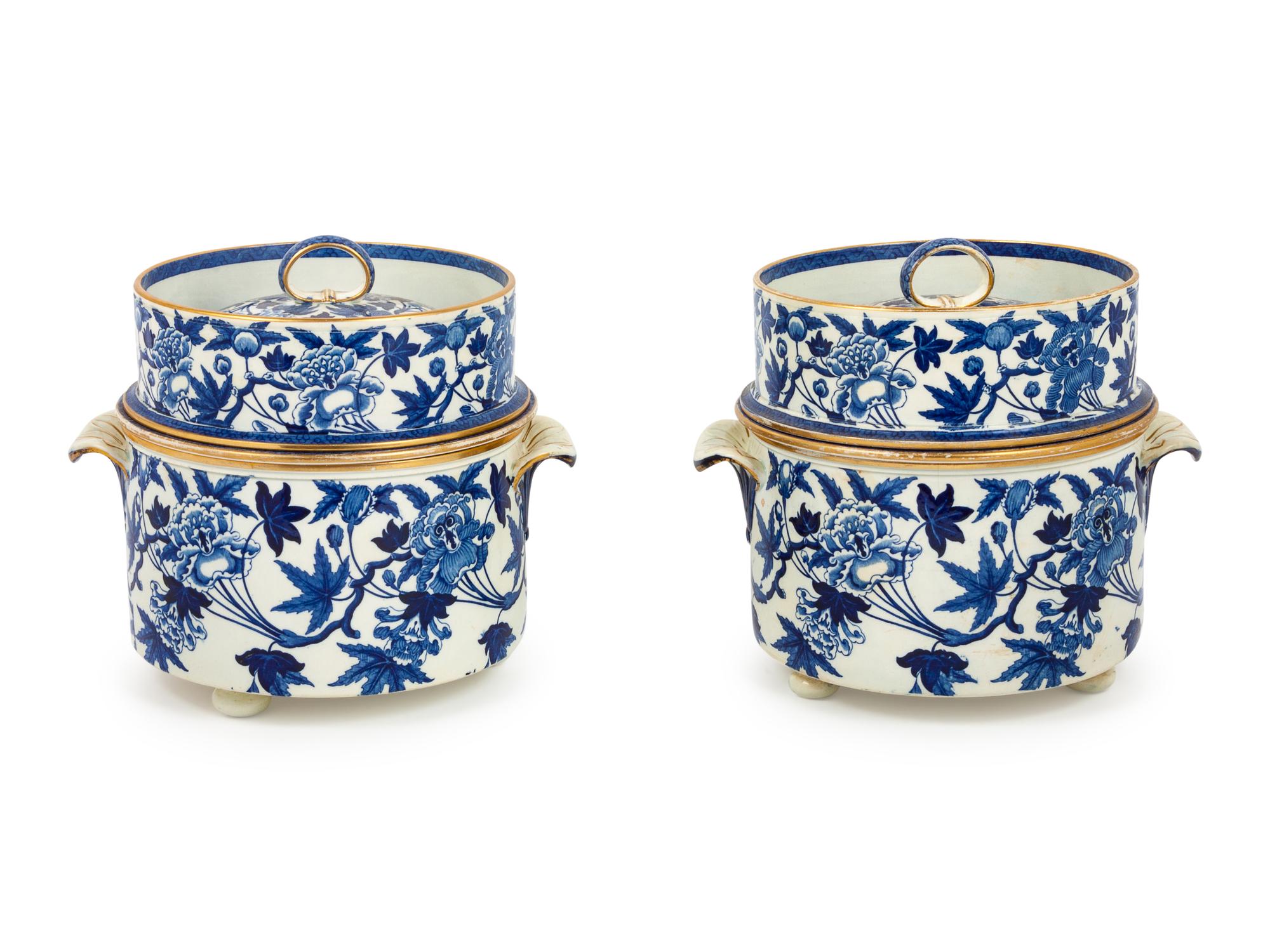 A Pair of Wedgwood Three-piece Lidded Coolers