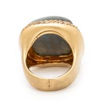 Labradorite, Diamond, and Yellow Gold Ring