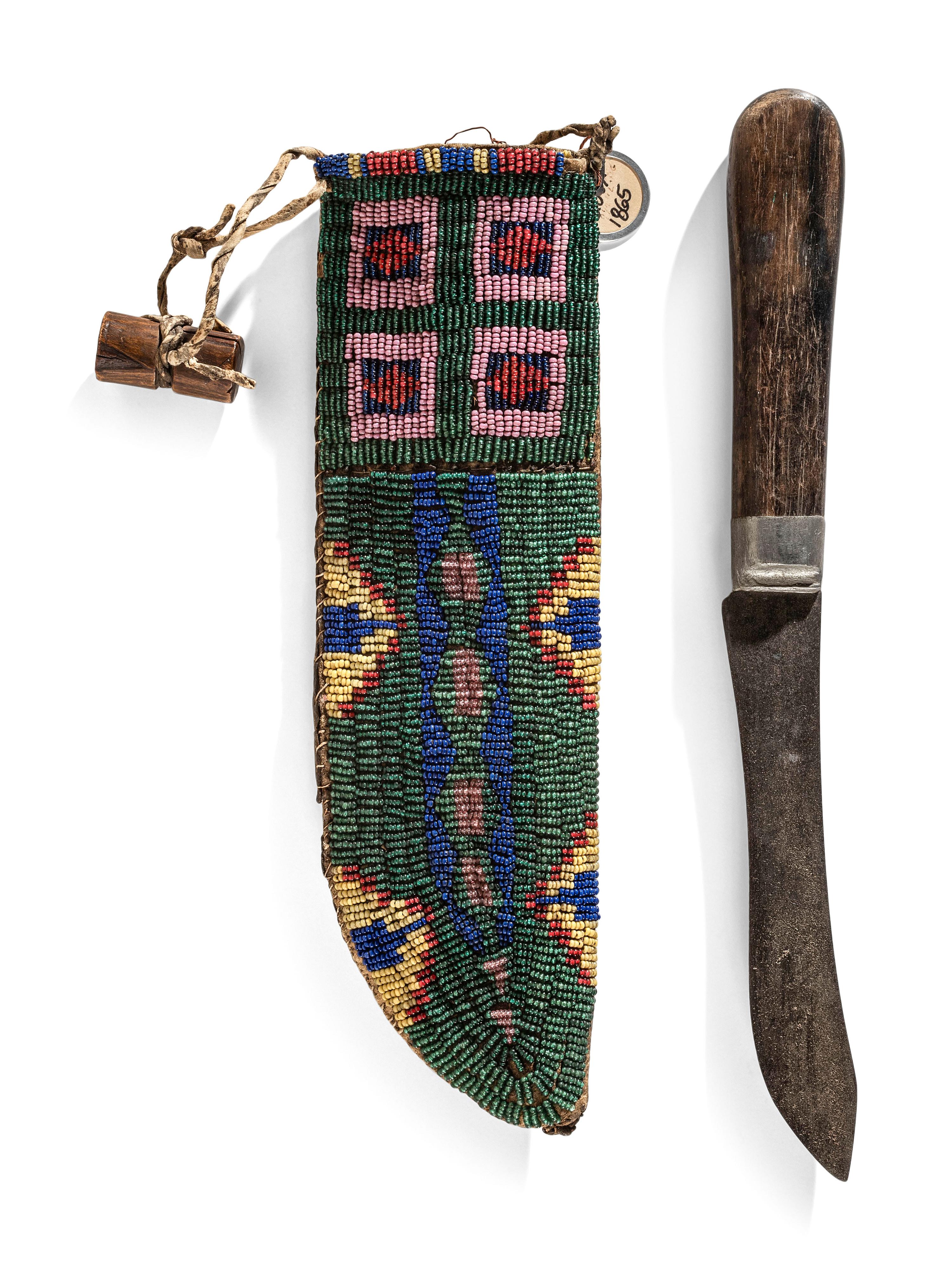 Sioux Beaded Hide Knife Sheath