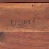 Trestle dining table with 3 butterfly joints, 1977