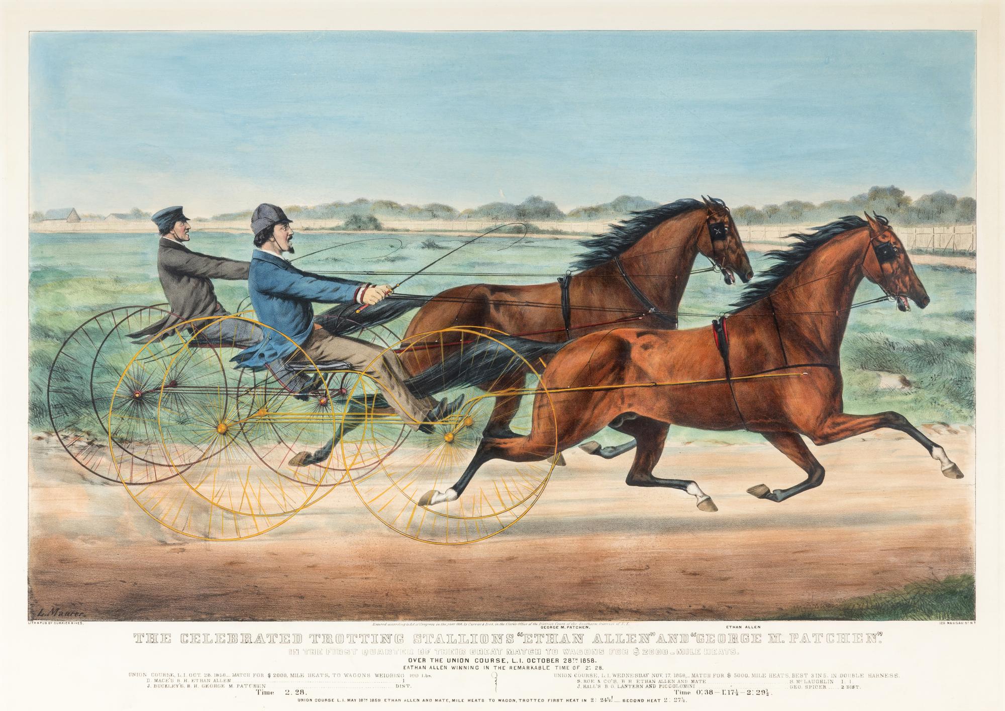 [HORSE RACING SCENES] -- CURRIER and IVES, publishers -- After Henri Delattre, Otto Knirsch, or , Louis Maurer