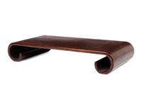 A Chinese Silver Wire Inlaid Scroll-Form Hardwood Stand
