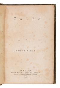 Poe, Edgar Allan (1809-1849). Tales . New York and London: John Wiley, 1849.
