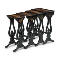 A Set of English Black-Japanned Nesting Tables
