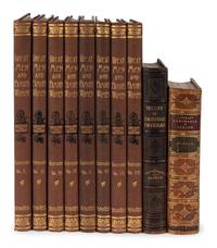 [FINE BINDINGS]. A group of 10 volumes in fine full leather or cloth bindings, including works relating to biographies and literature.