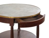 A Louis XVI Mahogany Two-Tier Marble-Top Bouillotte Table