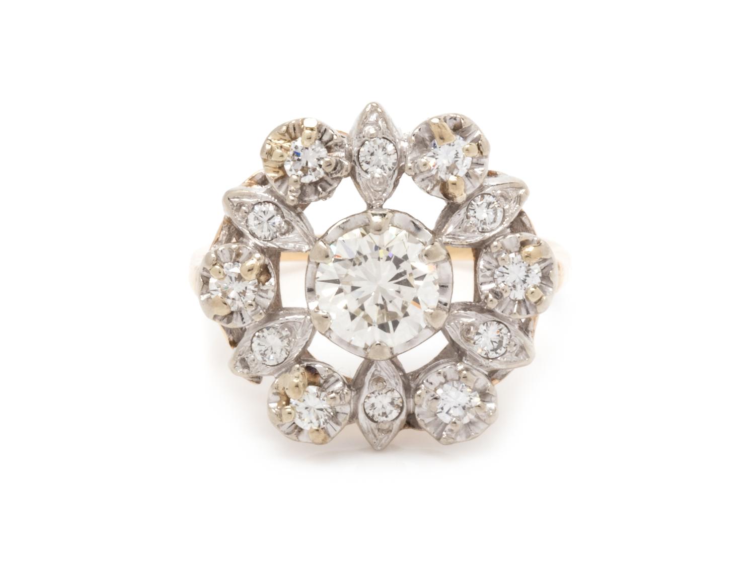A Bicolor Gold and Diamond Ring,