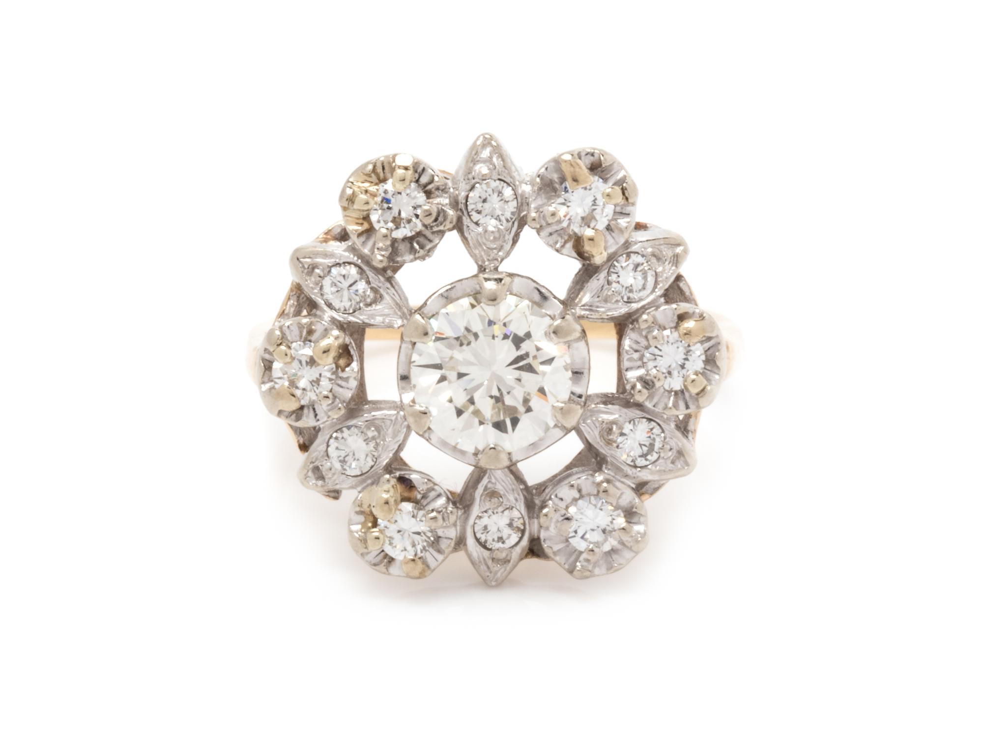 A Bicolor Gold and Diamond Ring,