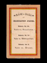 A Rare May 12, 1883 Harvard vs. Yale Baseball Scorecard Program,