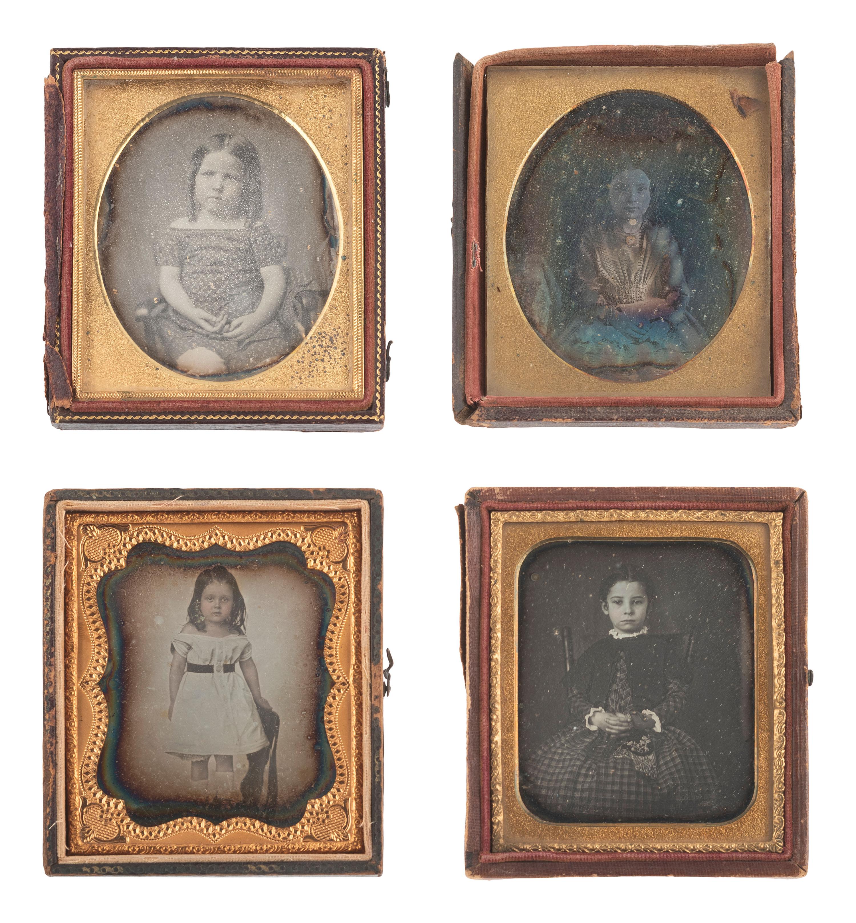 [EARLY PHOTOGRAPHY]. 29 sixth plate daguerreotypes of children.