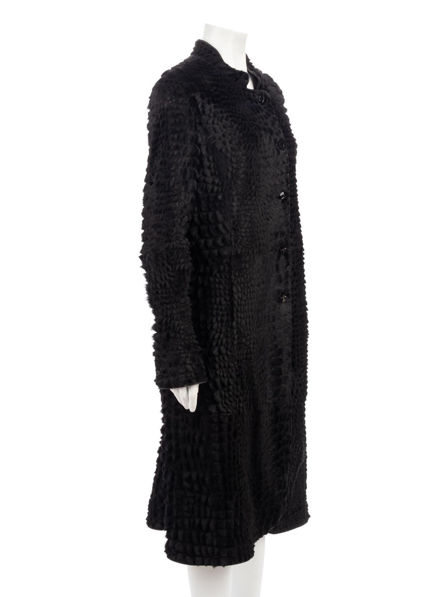 Giorgio Armani Trimmed Fur and Leather Coat
