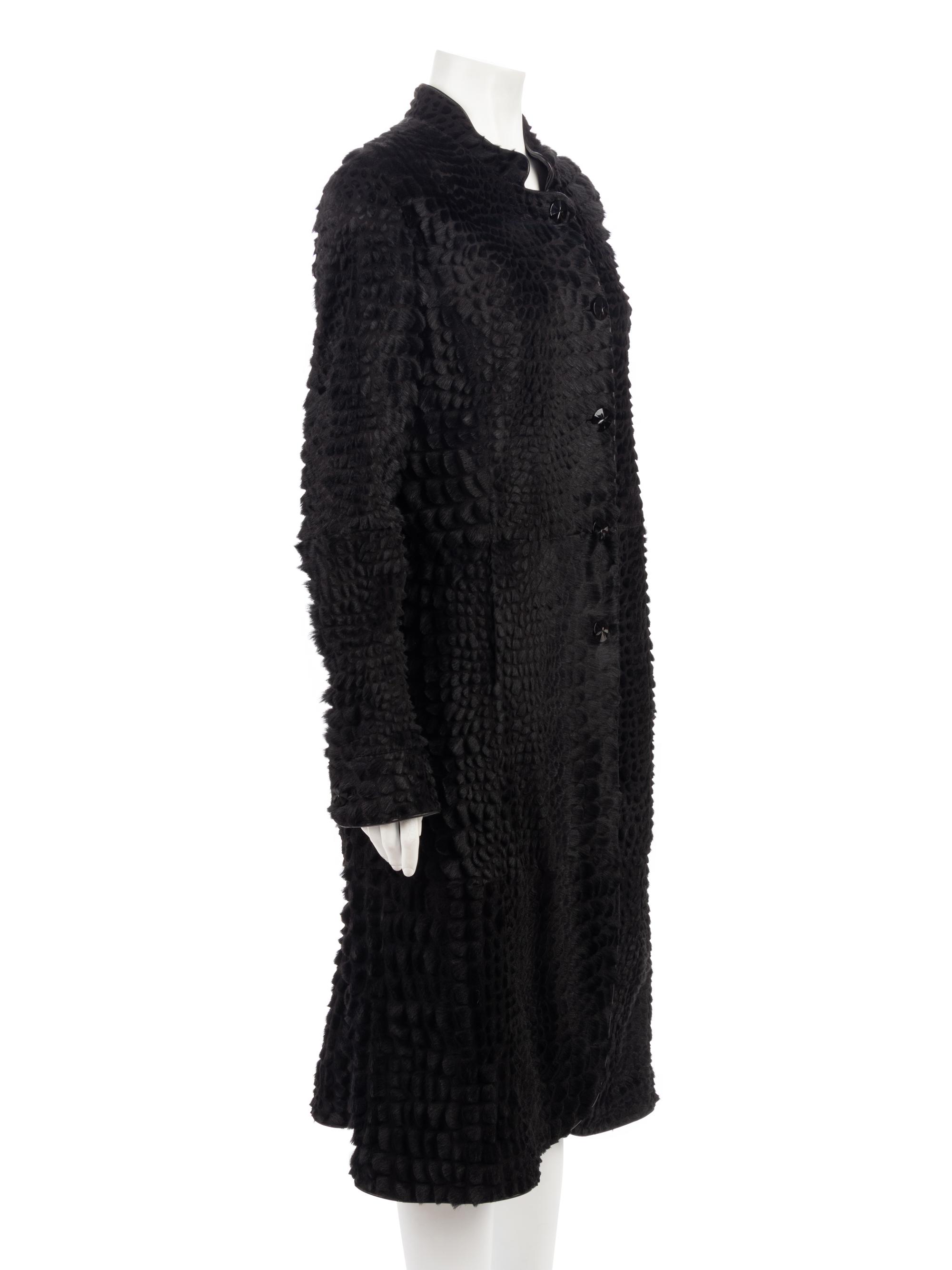Giorgio Armani Trimmed Fur and Leather Coat