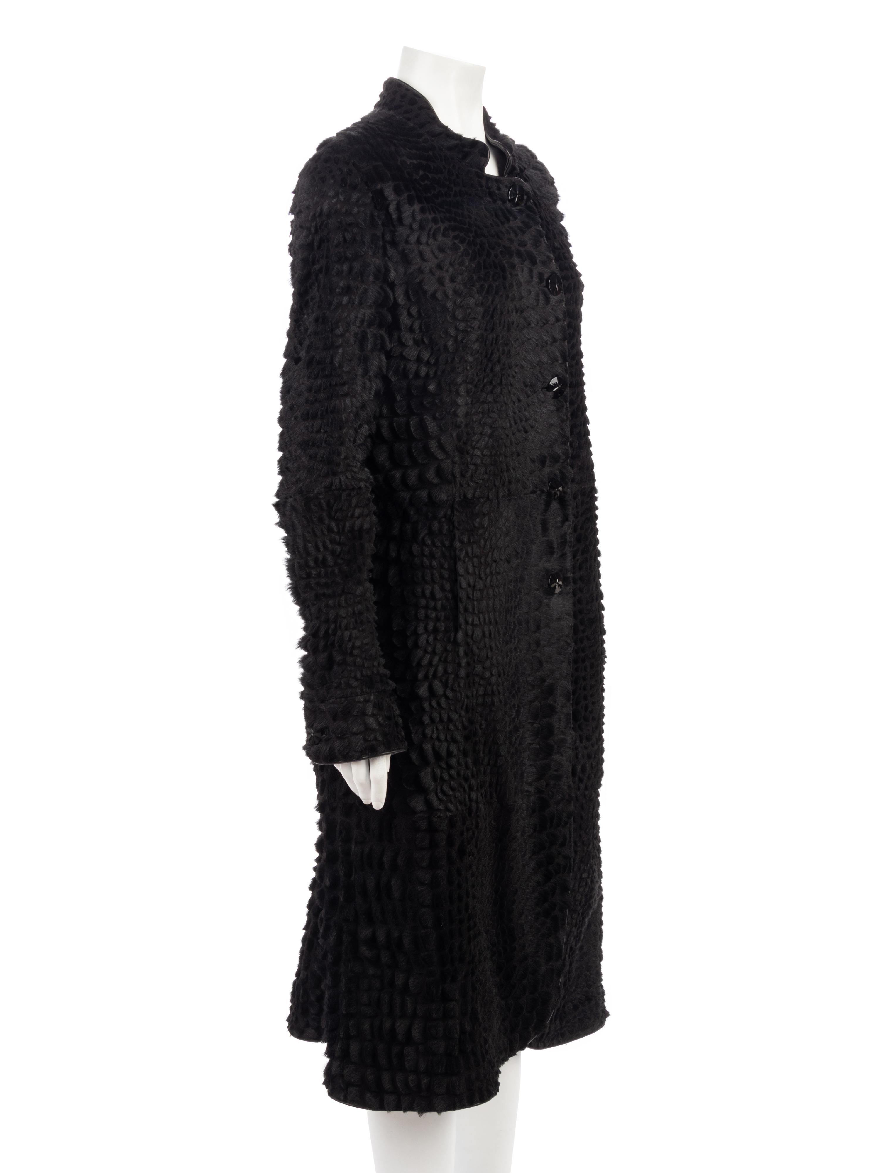 Giorgio Armani Trimmed Fur and Leather Coat