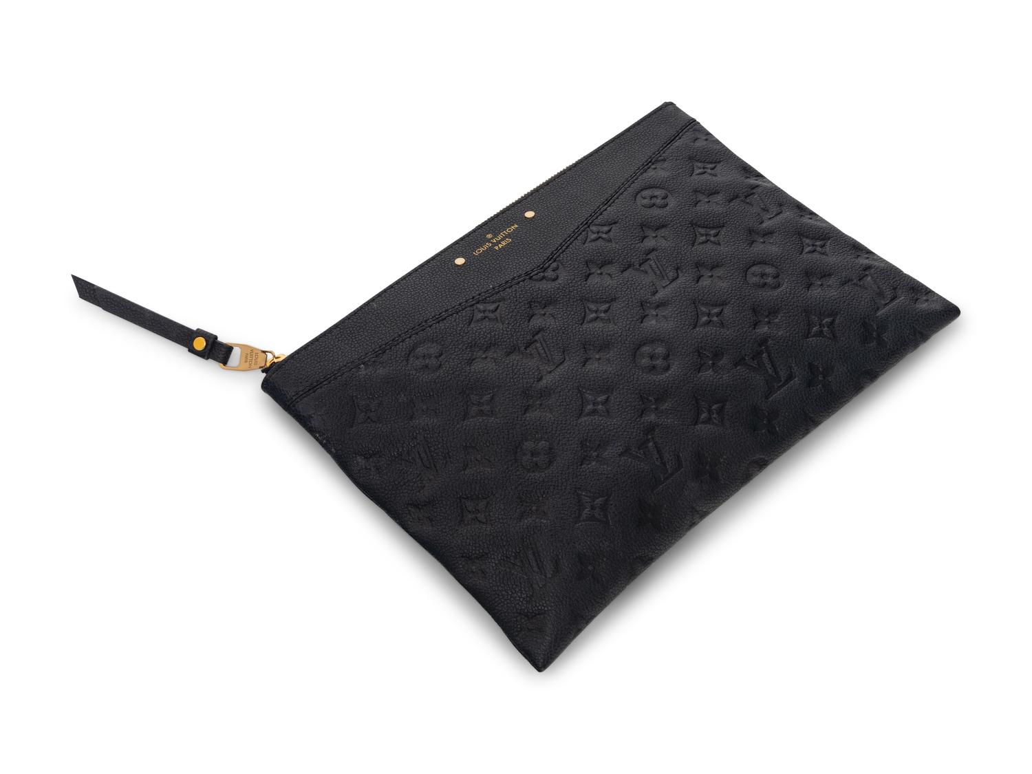 Louis Vuitton Black Leather Clutch