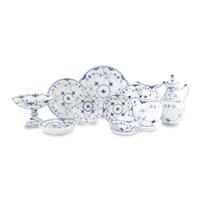 A Royal Copenhagen Blue Fluted Half Lace Porcelain Luncheon Service