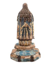 A Continental Polychrome and Giltwood Figure of The Virgin Mary