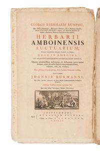 RUMPF, Georg Eberhard (1628-1702). Herbarii Amboinesis Auctuarium ... Het Auctuarium ofte Vermeerdering op her Amboinsch Kruyd-Boek . Amsterdam: Mynard Uytwerf et al, 1755.