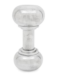 An English Silver-Plate Dumbbell Cocktail Shaker