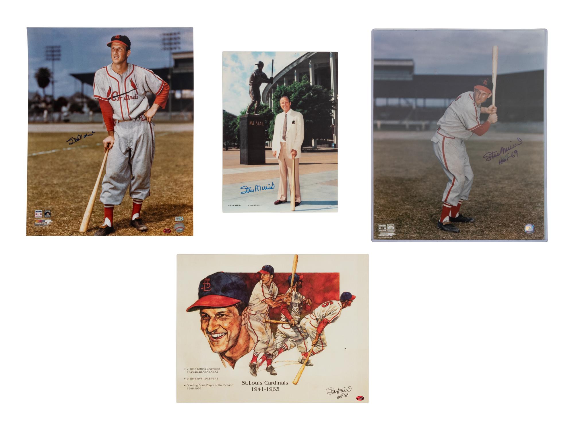 A Group of Eight Stan Musial Signed Autograph Photos from Stan The Man, Inc.