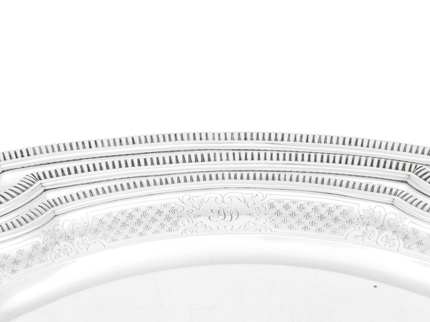 Three Pairs of French Silver Platters
