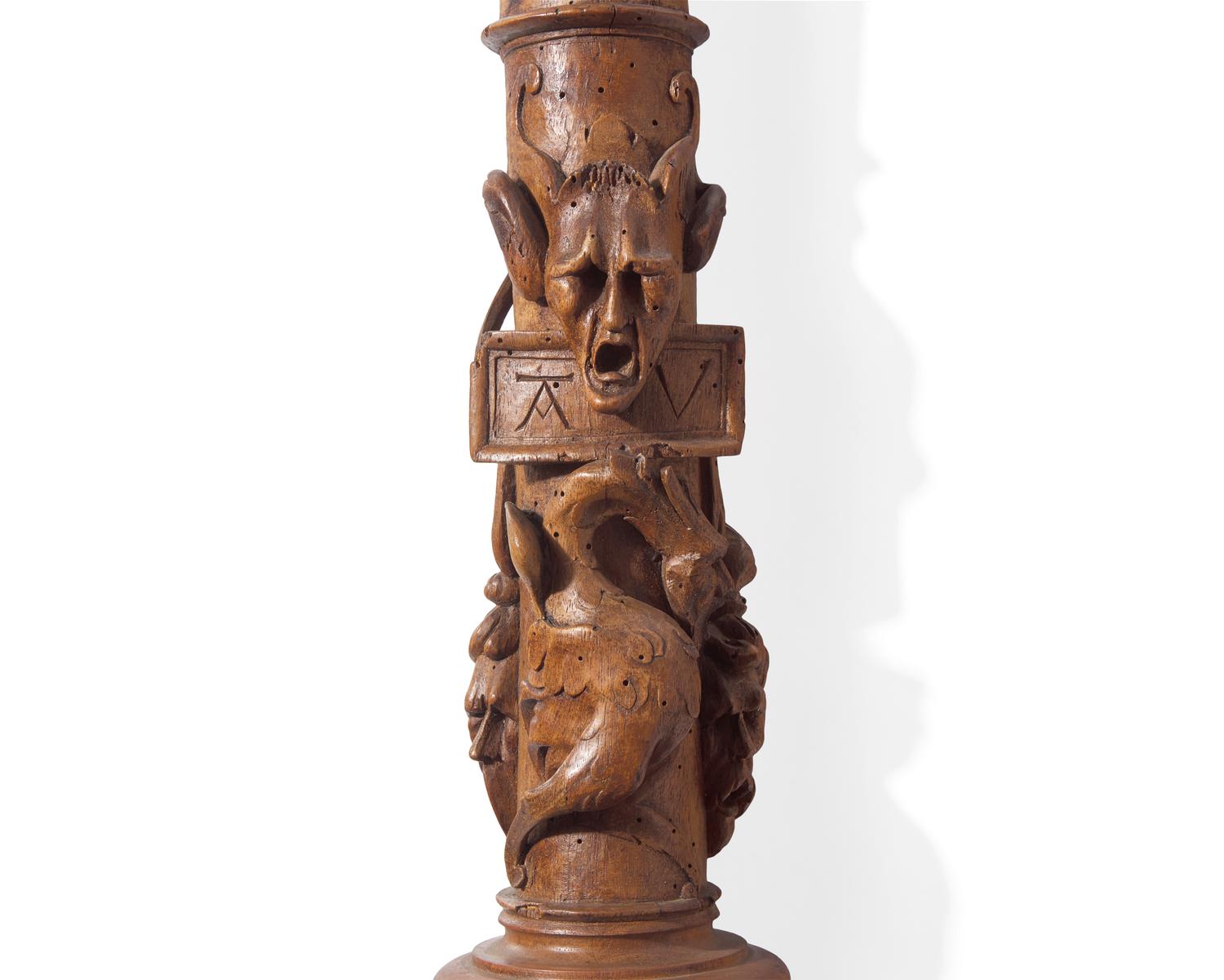A Set of Twelve Rare and Important Spanish Plateresque Carved Walnut Colonettes from the Jaén Cathedral
