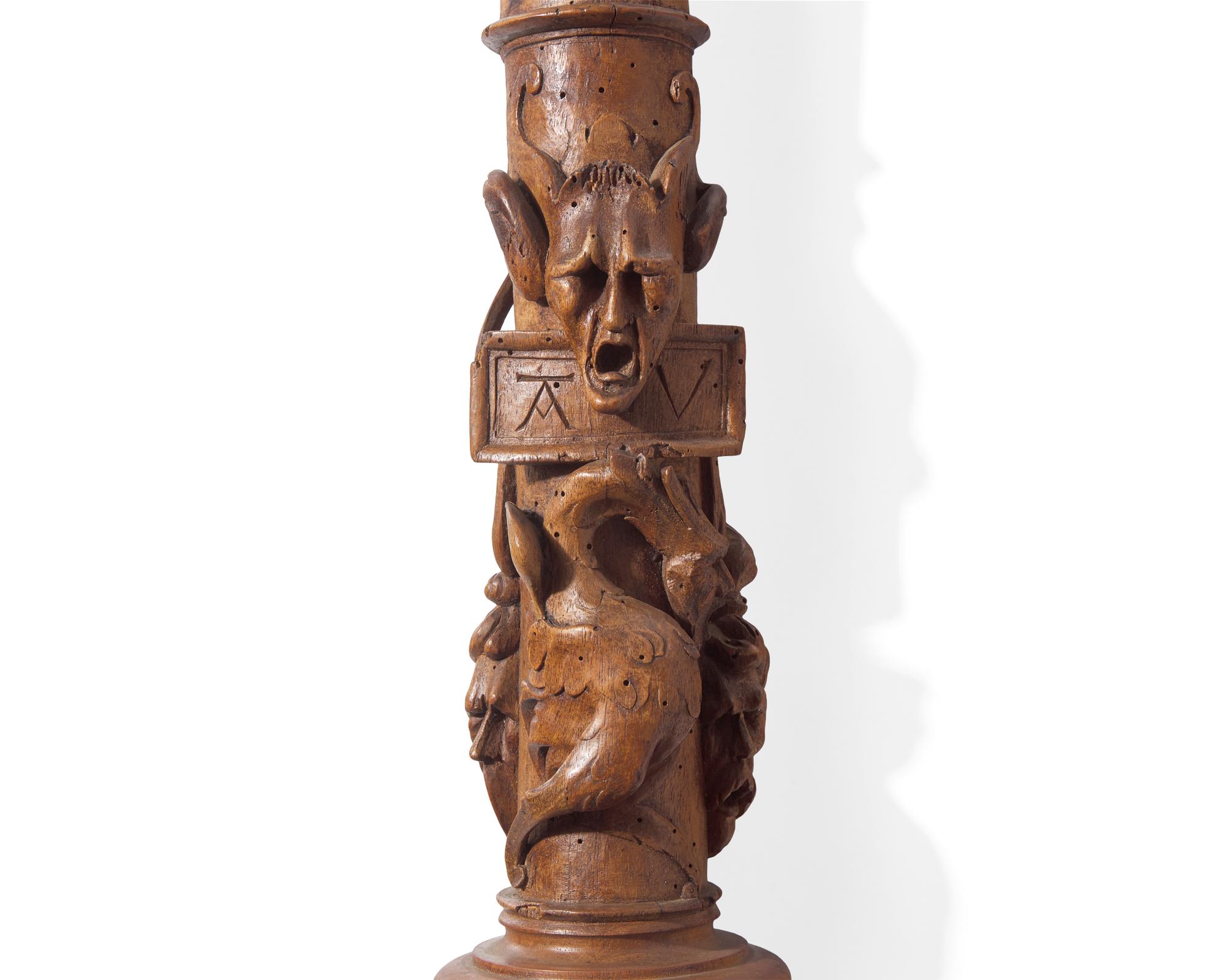 A Set of Twelve Rare and Important Spanish Plateresque Carved Walnut Colonettes from the Jaén Cathedral