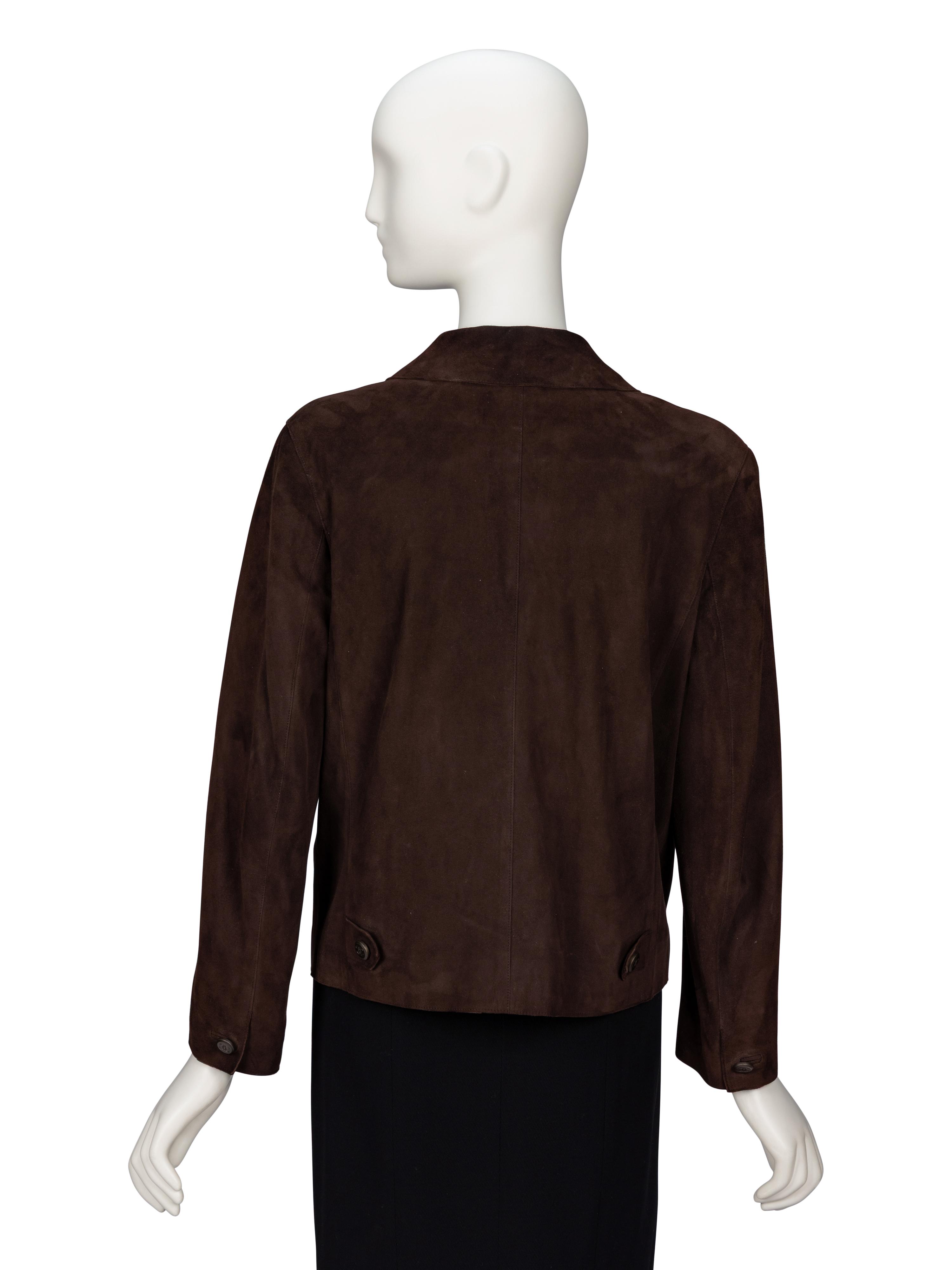 Chanel, Chocolate Brown Suede Jacket