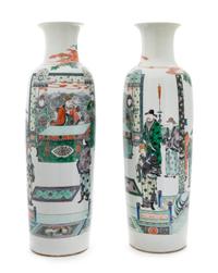 A Pair of Famille Verte Porcelain Vases — 19TH CENTURY