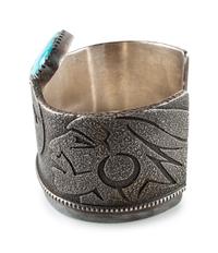 Tufa Cast Silver Cuff Bracelet, set with Turquoise and Opal