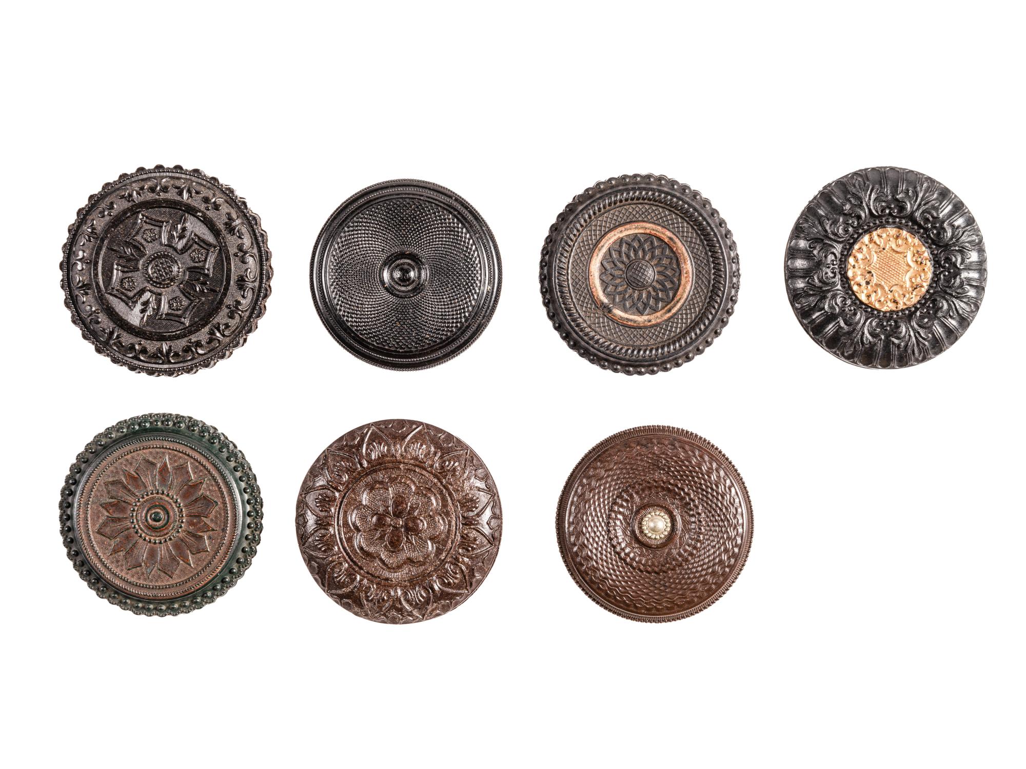 [EARLY PHOTOGRAPHY - UNION CASES]. A group of 13 assorted "oreo" cases containing tintype portraits of men with facial hair.