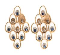A Pair of Yellow Gold, Sterling Silver, and Sapphire "Dream Voyage" Earclips, Erte, 13.50 dwts.