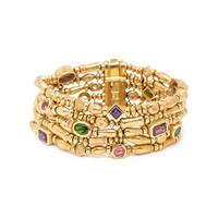 SEIDEN GANG, YELLOW GOLD AND MULTI GEM BRACELET