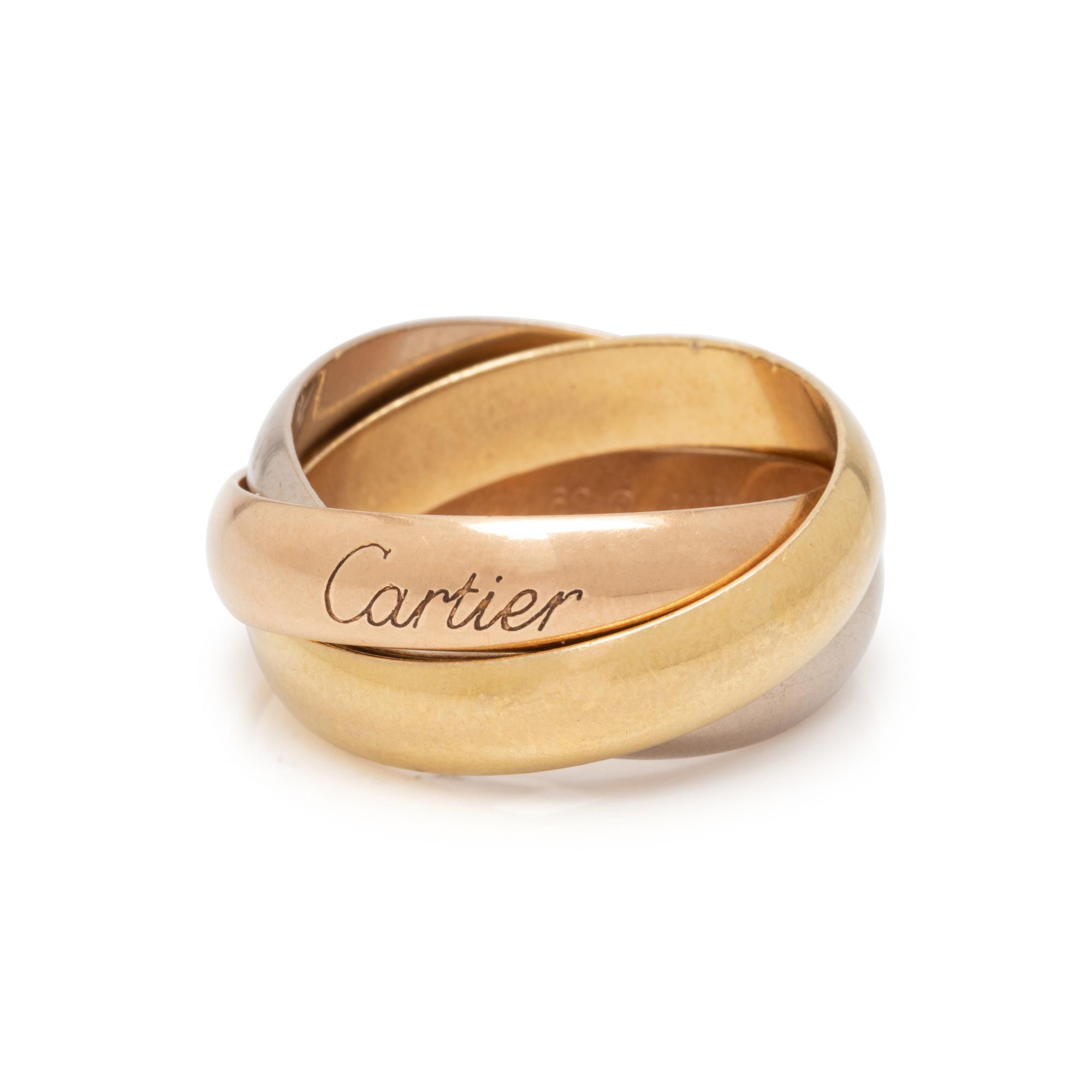 CARTIER, TRICOLOR GOLD 'TRINITY' RING