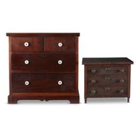 Two late Federal miniature mahogany chests of drawers circa 1830