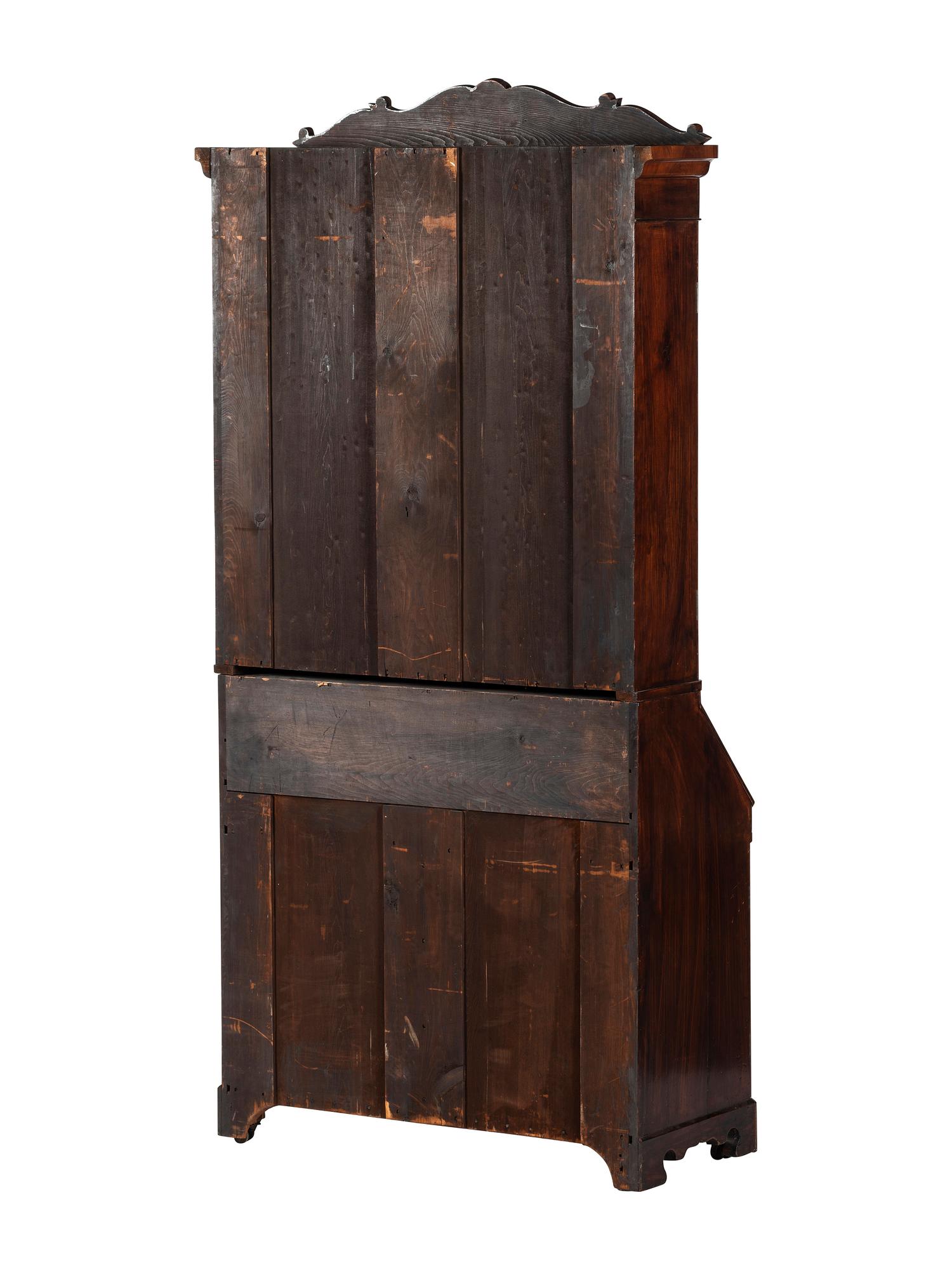 A Victorian Walnut Secretary Bookcase