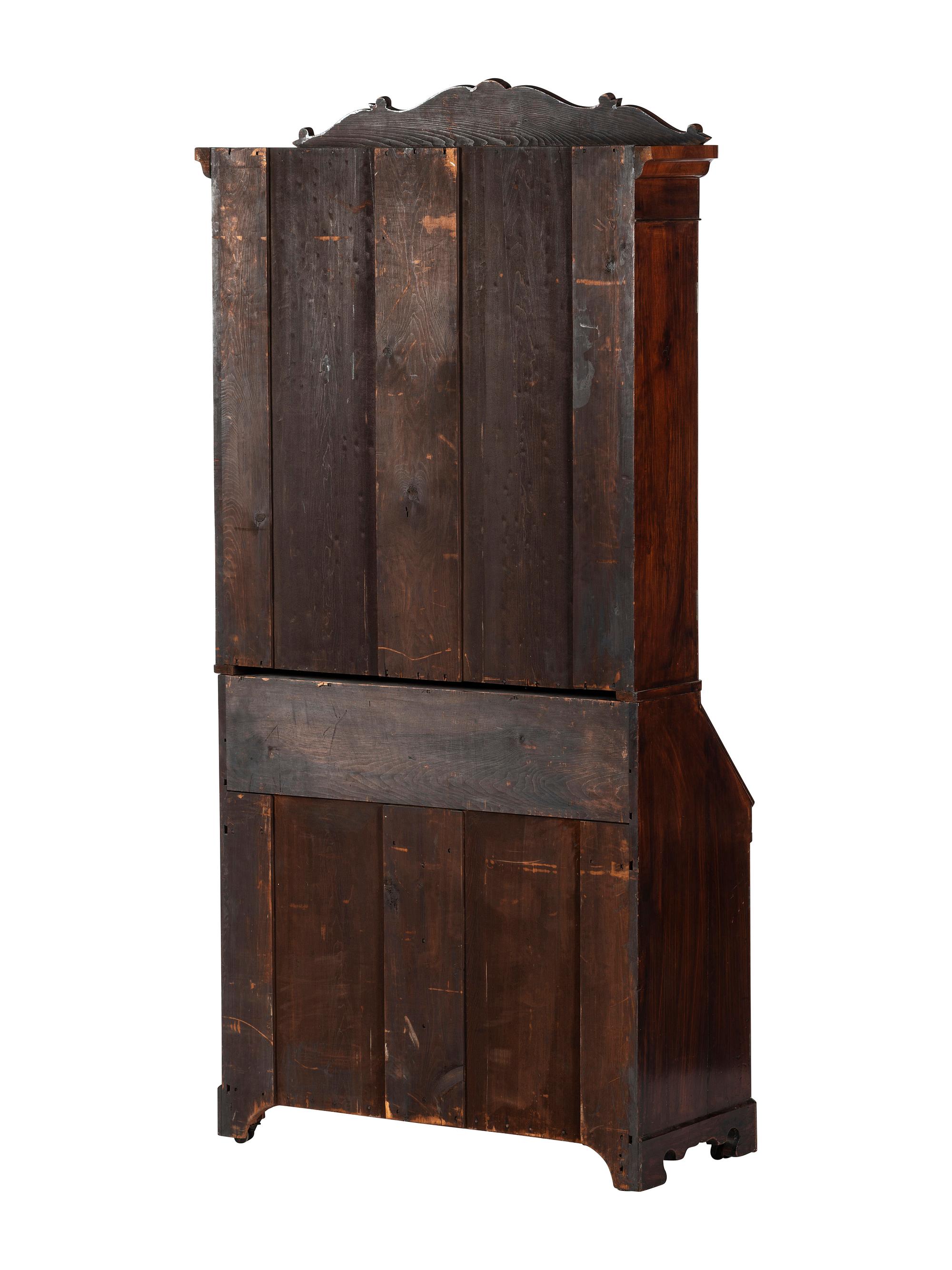 A Victorian Walnut Secretary Bookcase