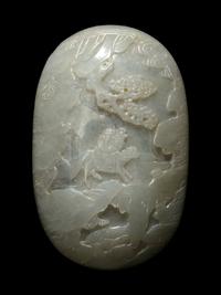 Three Incised Jade Ruyi-Scepter Head Plaques