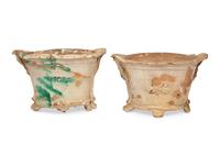 A Pair of Glazed Terracotta Jardinères
