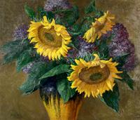 Sunflowers, Hydrangeas and Heather