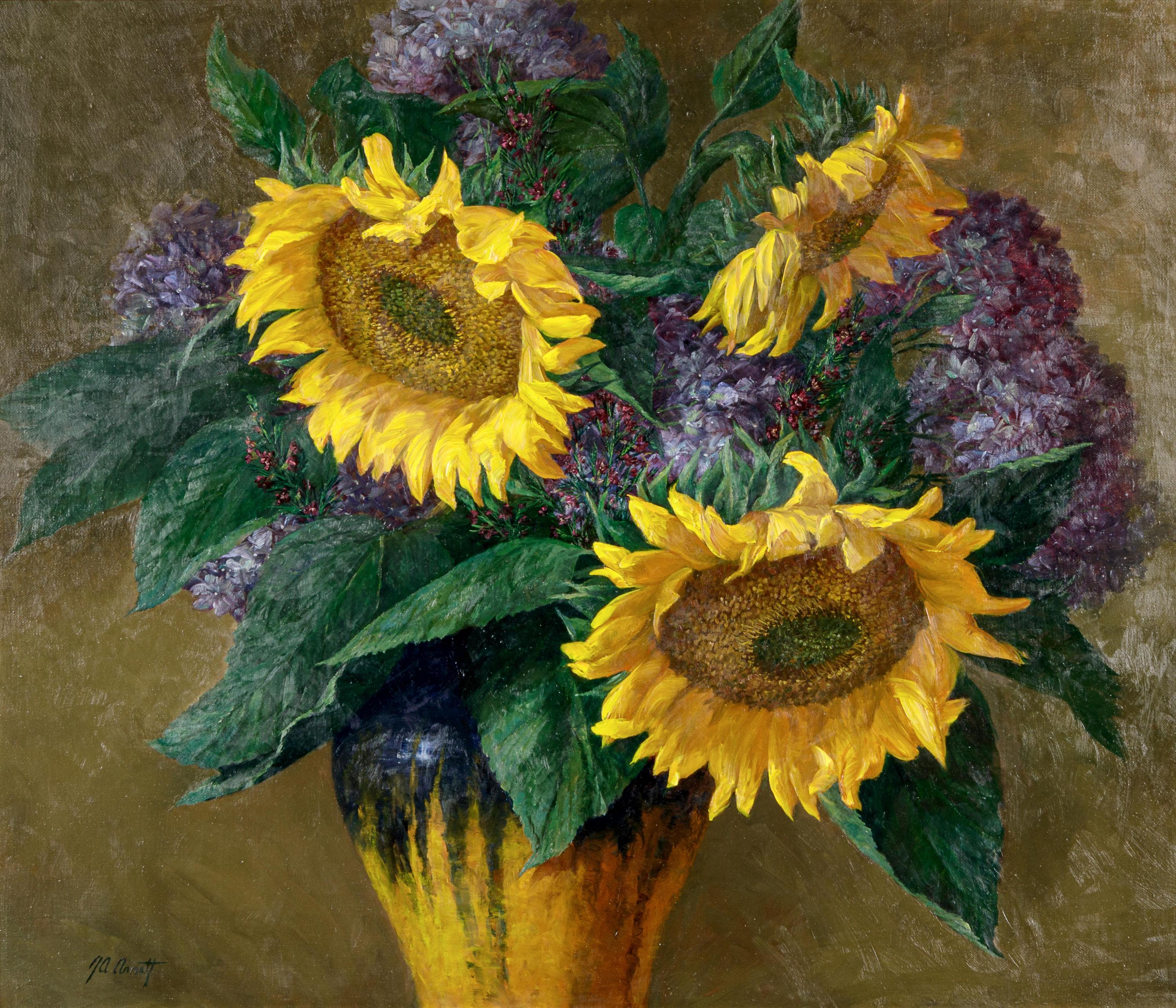 Sunflowers, Hydrangeas and Heather