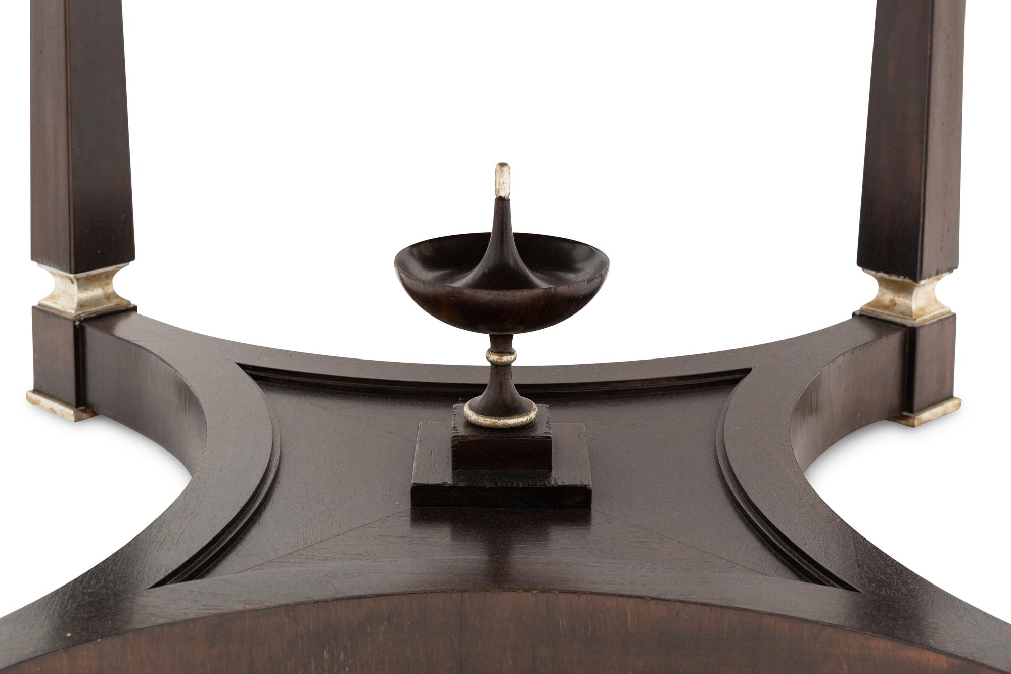 An Empire Style Part Silvered Mahogany Center Table