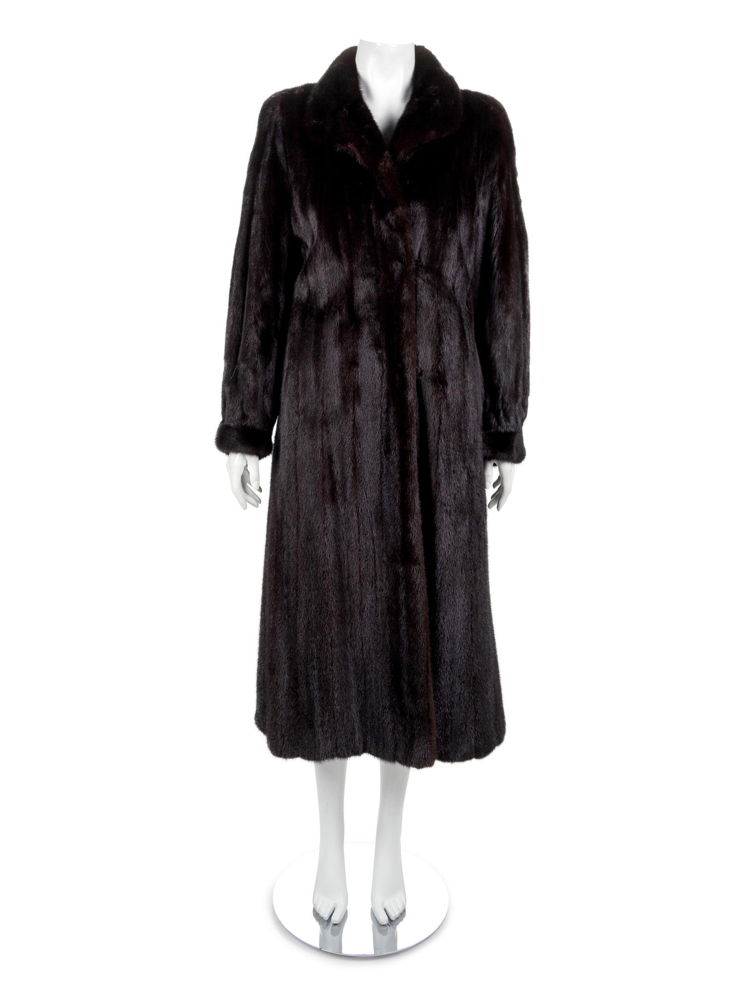Bruno and Joseph Mink Long Coat with Hat, 1980-90s