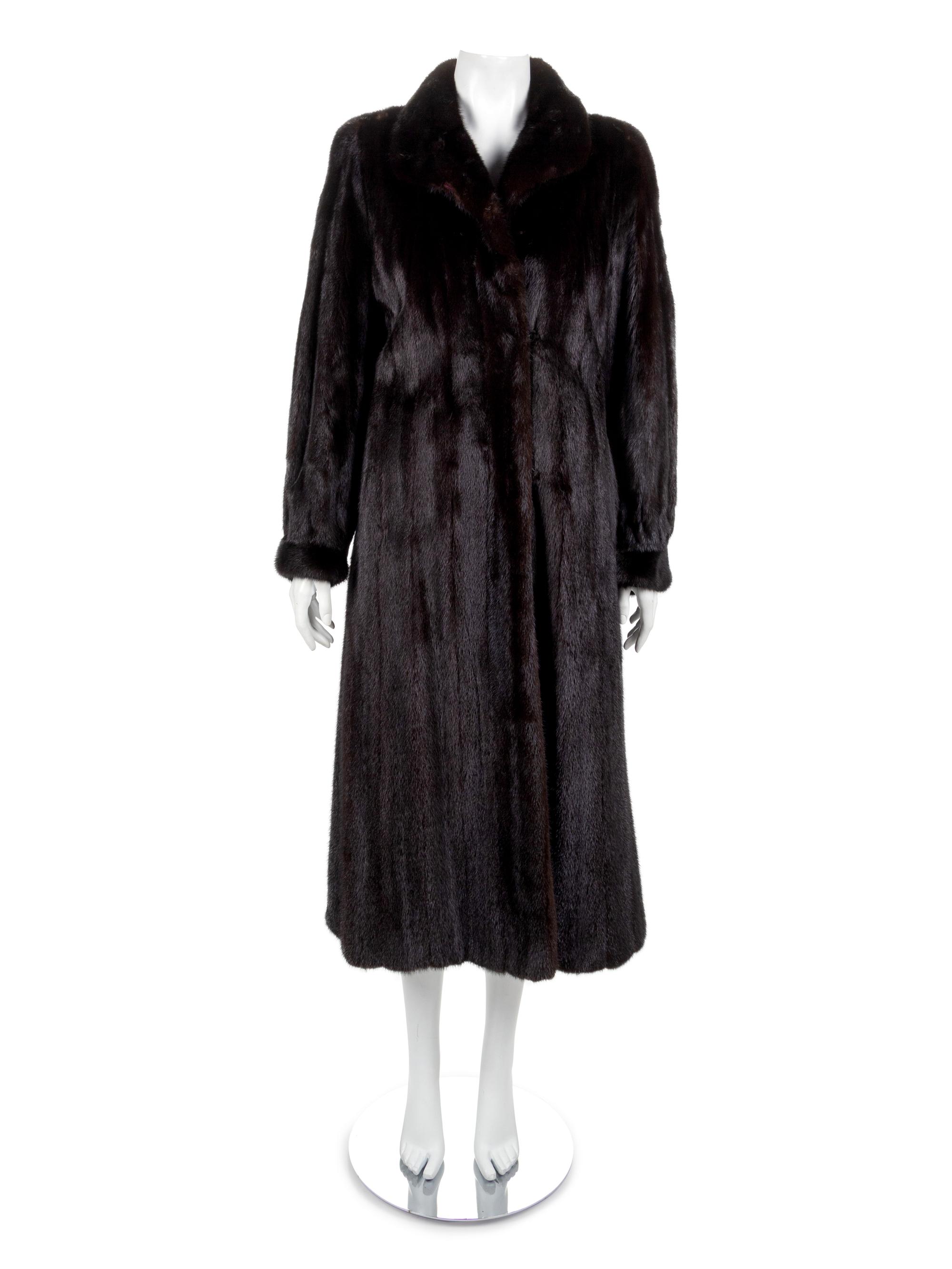 Bruno and Joseph Mink Long Coat with Hat, 1980-90s